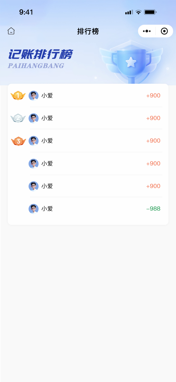 排行榜页面